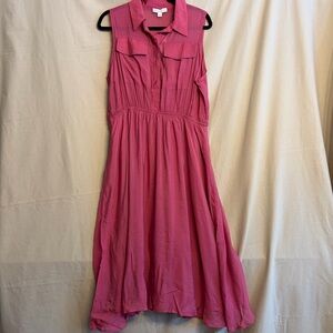 NWT “And Now This” Women’s XL Collared Sleeveless Dress High-Low Hem Dusty Pink